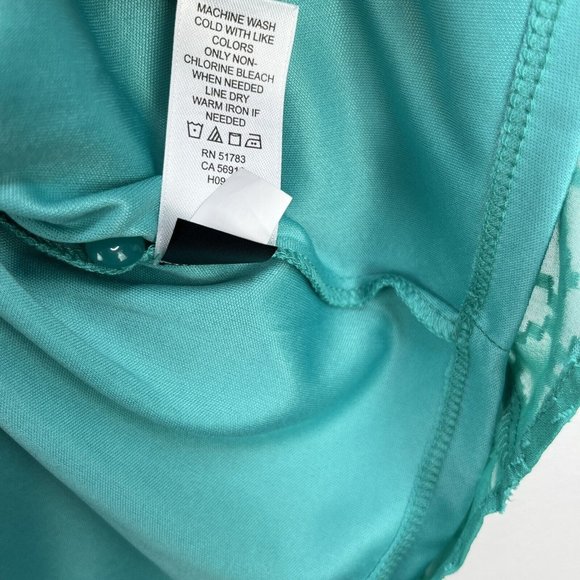 Maurices Womens Sz Large Green Diamond Textured Slit Long Sleeve Knee Length - Picture 6 of 6